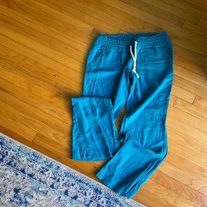 Roxy linen pants w drawstring